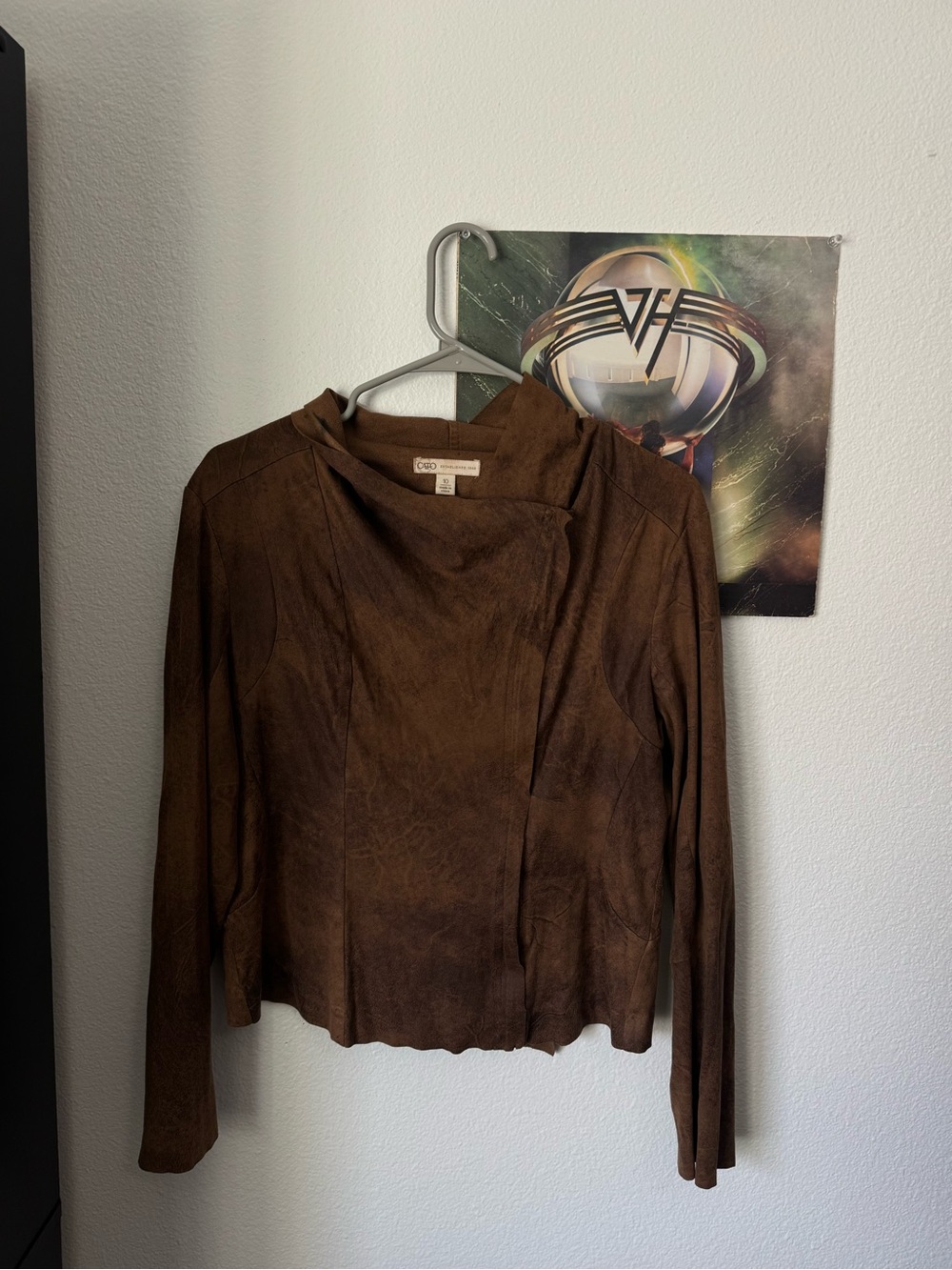 Y2K Cato Brown Suede Moto Jacket - Picture 2 of 4